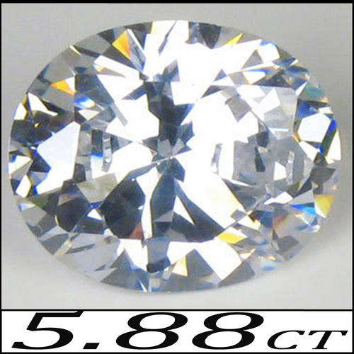 5.88CT LUSTROUS BRILLIANT OVAL DIAMOND STIMULANT (CZ) PRECISION MACHINE POLISHED.