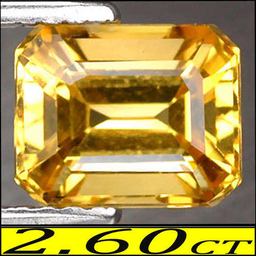 2.59 CT GOLDEN GLOWING YELLOW SAPPHIRE, A MASTERFULLY POLISHED EMERALD GEMSTONE.