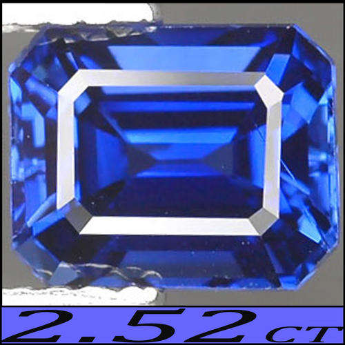 2.52 CT BEDAZZLING DEEP KASHMIR BLUE SAPPHIRE GEMSTONE, POLISHED IN A BLAZING EMERALD CUT.