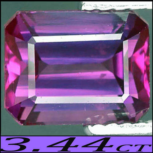 3.44 CT VIVATIOUS VIOLET PINK SAPPHIRE, A RARE EMERALD POLISHED GEMSTONE FROM TANZANIA.