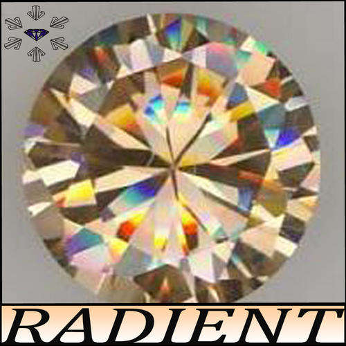 1.85 CT BRILLIANT ROUND CALIBRATED FANCY COLOUR CHAMPAGNE SIMULATED DIAMOND. (6.5mm)