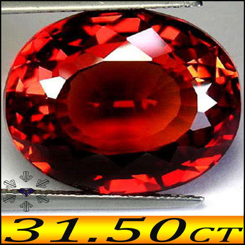 31.50CT VIVID DEEP SONGEA RED SAPPHIRE [IF] ~ CHATHAM LAB SYNTHETIC PRECISION MULTI FACET OVAL