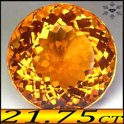 21.75 CT GLEAMING GOLDEN GLISTERNING CITRINE GEMSTONE POLISHED IN A FANCY ROUND