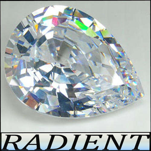 5.30 CT LUSTROUS TOP WHITE D-COLOUR, PRECISION POLISHED PEAR SIMULATED DIAMOND (MAN MADE)