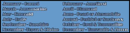 GEMSTONE MONTHS  - BIRTH STONES - STAR STONES - ZODIAC BIRTH STONES - JAGER DIAMONDZ