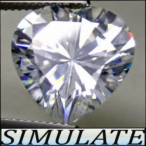 6.05 CT HEATED FIRE IN A LOVELY HEART POLISHED DIAMOND SIMULATE CLEAN AND PERFECTLY CALIBRATED.