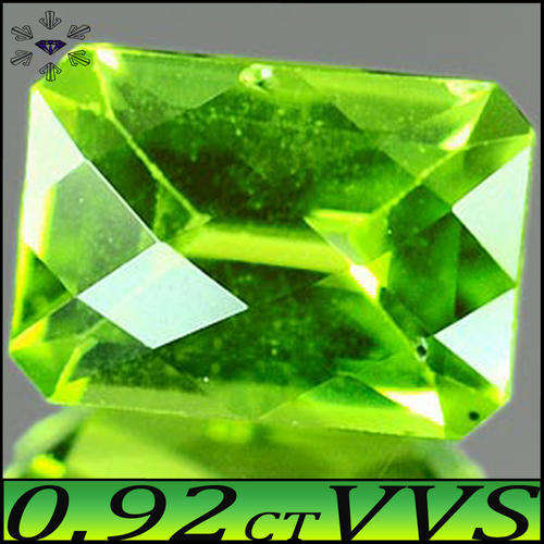 0.92 CT BRIGHT GREEN CHECKERBOARD OCATAGON POLISHED PERIDOT GEMSTONE.