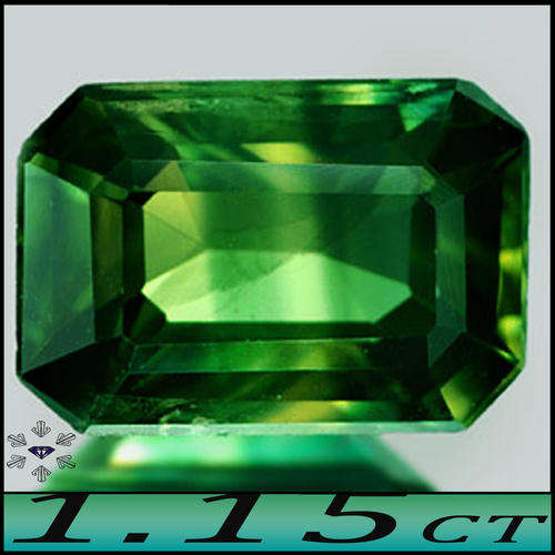 1.15 CT WONDERFU YELOWISH GREEN SAPPHIRE [VS], A MASTERFULLY OCTAGON POLISHED GEMSTONE.