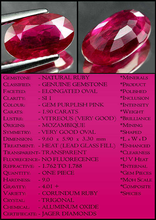RUBY NATURAL TOP RED PURPLISH PINK ELONGATED OVAL POLISHED GEMSTONE, FROM MOZAMBIQUE.