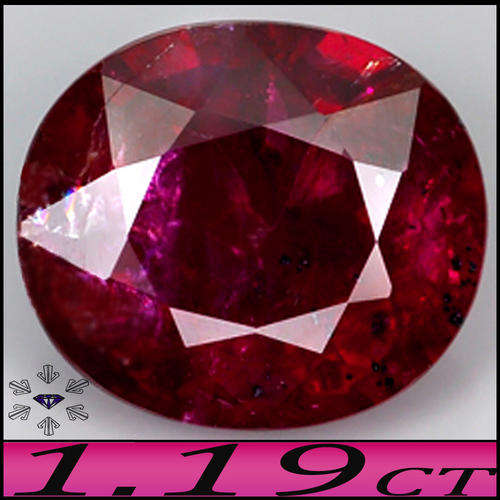 1.19CT NATURAL UNHEATED CLARET RED RUBY [SI], OVAL CUSHION POLISHED GEMSTONE.