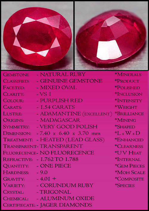RUBY NATURAL RED PURPLISH OVAL POLISHED GEMSTONE, FROM MADAGASCAR.