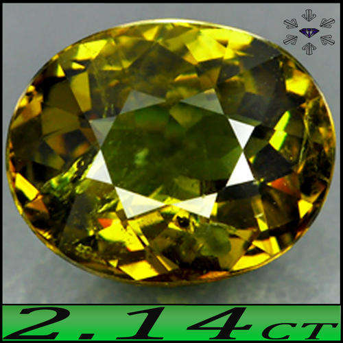 2.14CT DEMANTOID GARNET [SI] ~ 100% NATURAL RARE NAMIBIAN YELLOWISH DEEP GREEN INVESTMENT GEMSTONE.