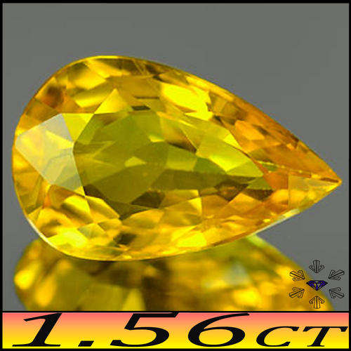 VIVID YELLOW PEAR NATURAL SAPPHIRE GEMSTONE.