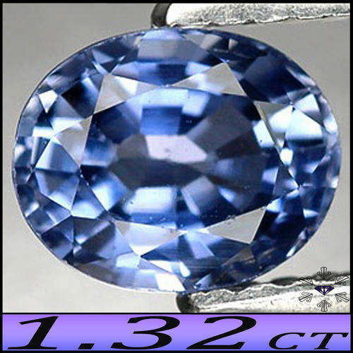 1.32 CT SAPPHIRE [VS] - VIBRANT VIOLETISH BLUE OVAL POLISHED CEYLON GEM.
