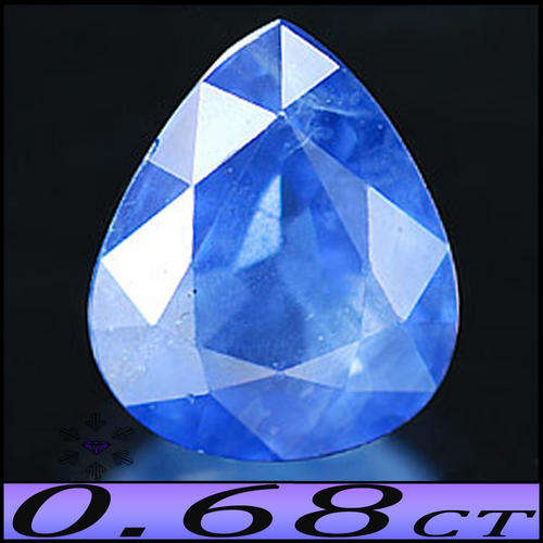 0.68CT MEDIUM CORN FLOWER BLUE SAPPHIRE GEMSTONE POLISHED IN A BRILLIANT PEAR.