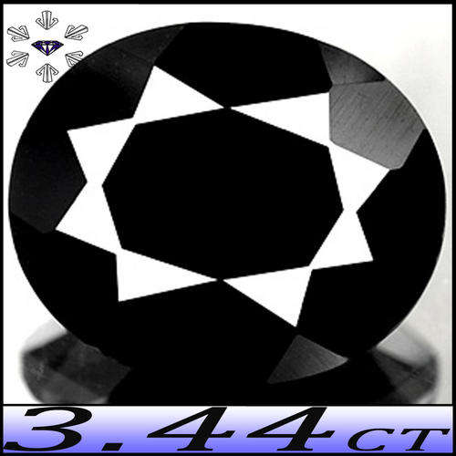 3.44 CT BLAZING JET BLACK UNHEATED NATURAL SPINEL, AN OVAL GEMSTONE FROM THAILAND!!!
