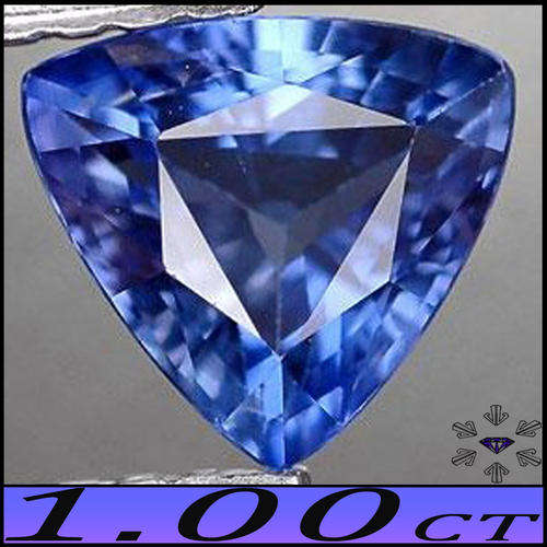 1.00 CT MEDIUM BLUE SAPPHIRE [VS] - DELICATE TRILLIANT POLISHED MADAGASCAN GEMSTONE.