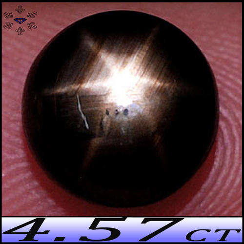 4.57CT STUNNING 6-RAY STAR SAPPHIRE ~ UNTREATED ROUND CABOCHON ASTERISM GEMSTONE.