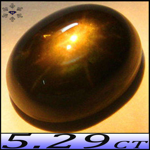 5.29CT STUNNING OVAL CABOCHON 6-RAY NATURAL UNTREATED STAR SAPPHIRE GEMSTONE.