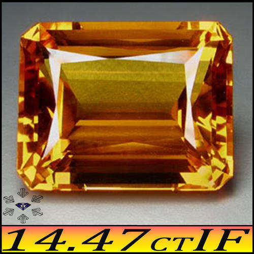 CITRINE [IF],  GOLDEN YELLOW OCTAGON POLISHED MAGNIFICENT BRAZILIAN GEMSTONE.