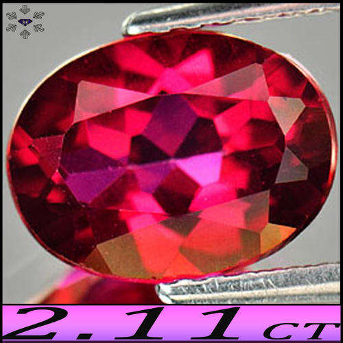 2.11 CT NATURAL TOPAZ [IF] ~ AN AWESOME VIVID FLAMINGO PINK OVAL GEMSTONE.
