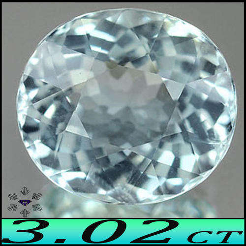 3.02 CT NATURAL LIGHT BLUE AQUAMARINE FROM BRAZIL, A MULTI FACETED OVAL POLISHED GEMSTONE.