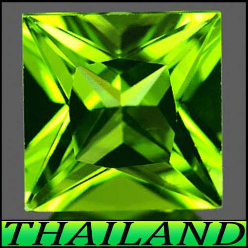 1.74CT VIVID GREEN PERIDOT [VVS], RARE UNHEATED NATURAL SQUARE POLISHED GEMSTONE