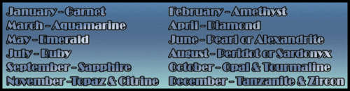 GEMSTONE MONTHS  - BIRTH STONES - STAR STONES - ZODIAC BIRTH STONES - JAGER DIAMONDZ