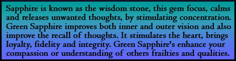 SAPPHIRE - BLUE OR GREEN AND GEM GREENISH BLUE OR FOREST BLUE GREEN GEMSTONES.