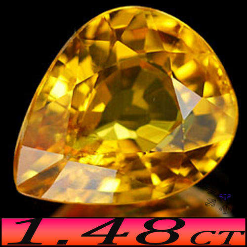 1.48CT UNHEATED EYE CLEAN SAPPHIRE ~ NATURAL VIVID GOLDEN ORANGE MADAGASCAR PEAR GEM