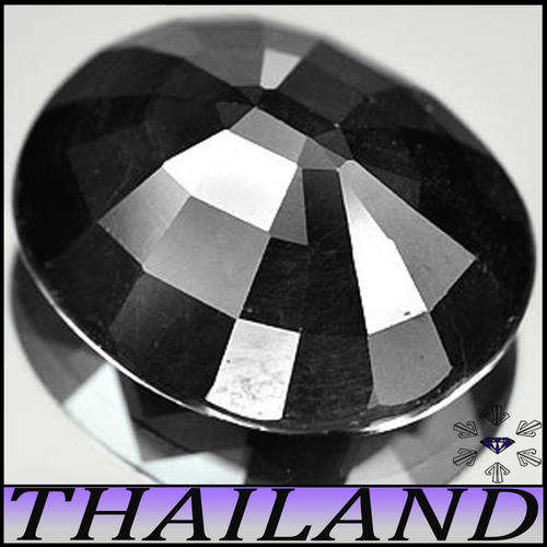 BLAZING JET BLACK NATURAL SPINEL GEMSTONE, AN UNHEATED OVAL FROM THAILAND!!!