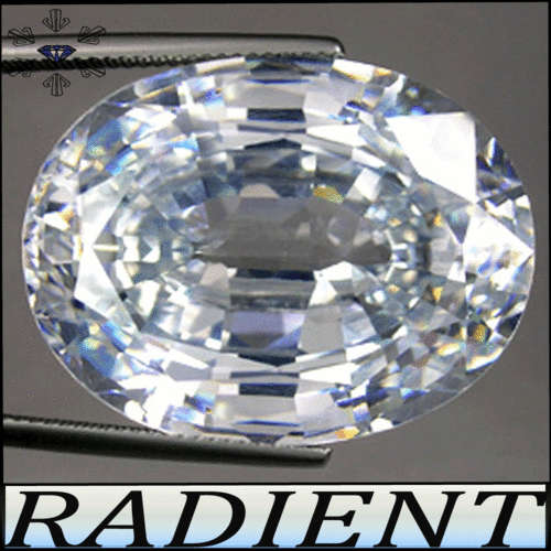 LUSTROUS TOP WHITE D-COLOUR, PRECISION POLISHED OVAL DIAMOND SIMULATE. 