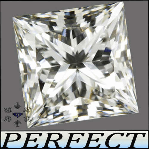1.80 CT CLEAR WHITE SQUARE BRILLIANT PRINCESS PERFECT POLISHED SIMULATED DIAMOND.