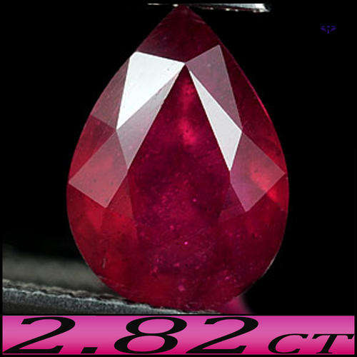 2.82CT PIGEON BLOOD GEM PURPLISH RED RUBY [VS] ~ MADAGASCAN PRECISION POLISHED PEAR