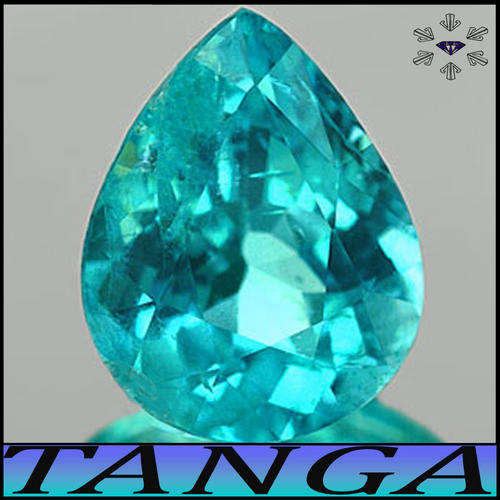 1.16CT PARAIBA APATITE [SI] ~ PRETTY PEAR POLISHED NATURAL TANZANIAN GEMSTONE.