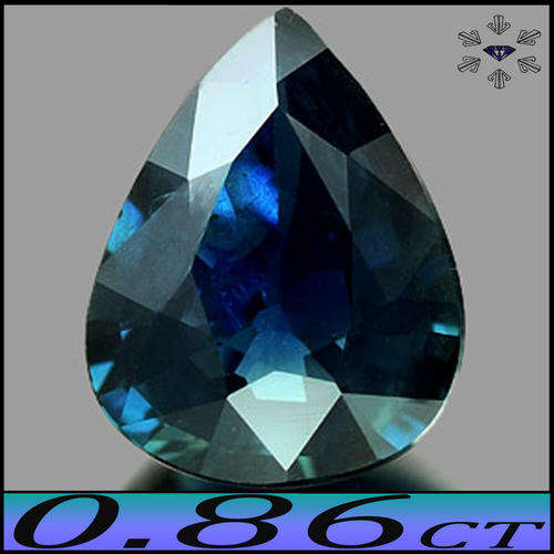 0.86 CT SAPPHIRE [SI], BLAZING BLUE PEAR POLISHED UNHEATED STUNNING GEMSTONE.