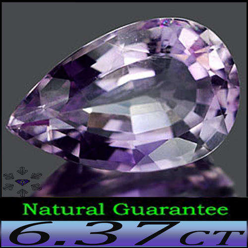 6.37ct NATURAL UNHEATED AMETHYST [VVS] ~ GEM VIOLET BRAZILIAN PEAR POLISHED GEM