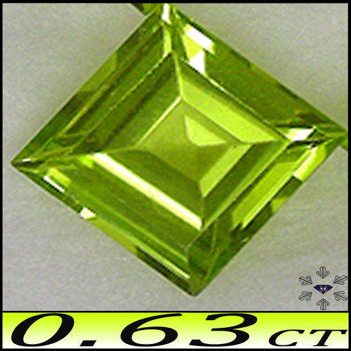 0.63CT DEEP GREEN PERIDOT [VS] ~ UNHEATED NATURAL STEPPED GEM FROM BURMA.