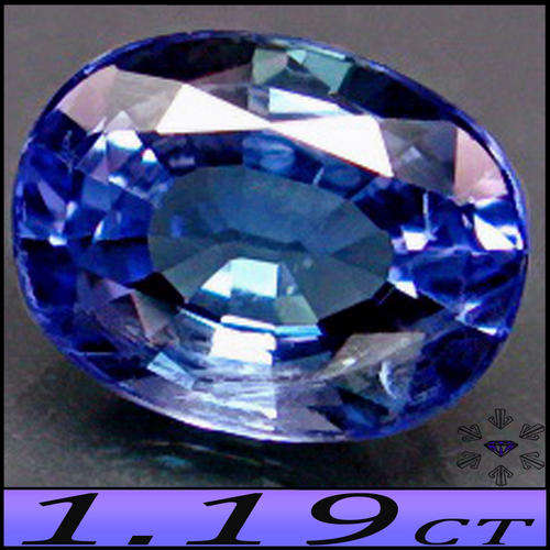 1.19CT NATURAL VIVID BLUISH VIOLET TANZANITE ~ OVAL POLISHED GEM WITH RED FIRE.