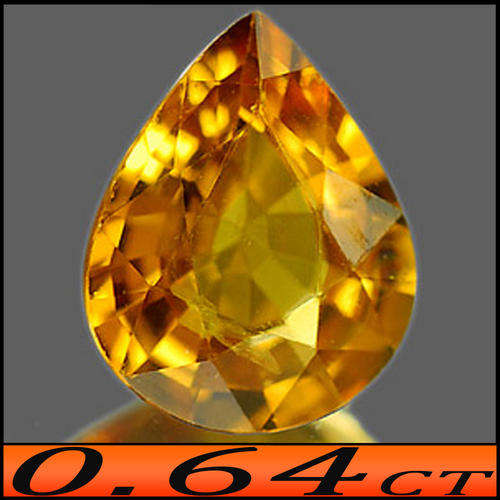 0.64ct NATURAL UNHEATED SAPPHIRE [VS] ~ FANCY GREENISH ORANGE NATURAL GEMSTONE