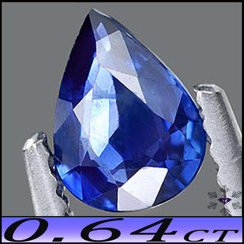 0.64ct UNHEATED SAPPHIRE [SI] ~ NATURAL GEM MEDIUM BLUE POLISHED PEAR FROM KENYA
