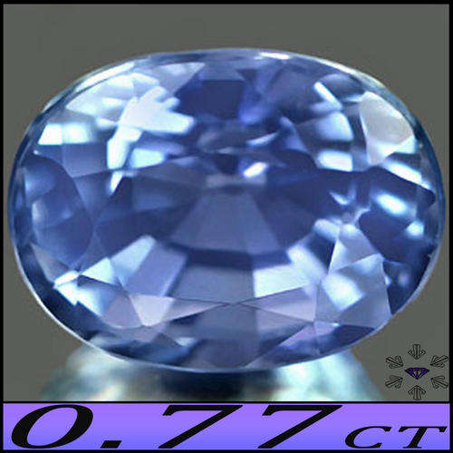 0.77CT NATURAL TANZANITE [IF] ~ INTERNALLY FLAWLESS MODERATE VIOLET BLUE PERFECT POLISHED OVAL