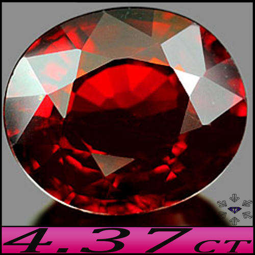 4.37CT EYE CLEAN SPESSARTINE GARNET - RAVISHING ORANGEY RED OVAL GEM