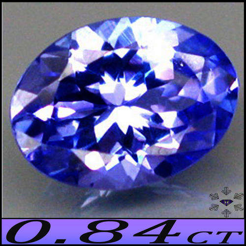 0.84CT  VIVID VIOLET DEEP BLUE TANZANITE [VS] ~ FANCY MULTI FACETED NATURAL OVAL GEM.