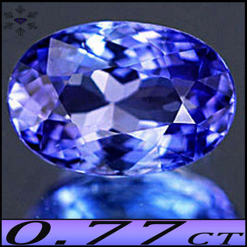 0.77CT VIOLETISH DEEP BLUE TANZANITE [IF] ~ FLAWLESS PERFECTED OVAL