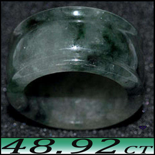 48.92ct NATURAL HAND CARVED THAILAND GREENISH TO DEEP GREEN JADE RING