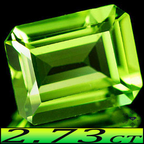 2.73ct GEM BRILLIANT GREEN PERIDOT [VVS] ~ NATURAL UNHEATED EMERALD OCTAGON GEM