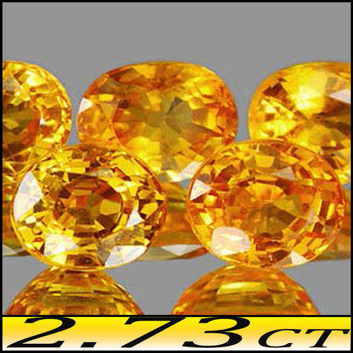 2.73ct Five Golden Glowing Sapphire - VVS - Yellow Orange Natural Songea Ovals