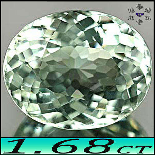 1.68ct GEM LIGHT GREEN AQUAMARINE [IF] ~ NATURAL FANCY FACETED BRILLIANT OVAL