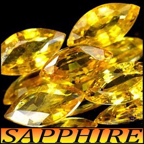0.60ct Natural Golden Sapphires - VVS - Pair Thailand Marquise Gems (Gentle Heat)